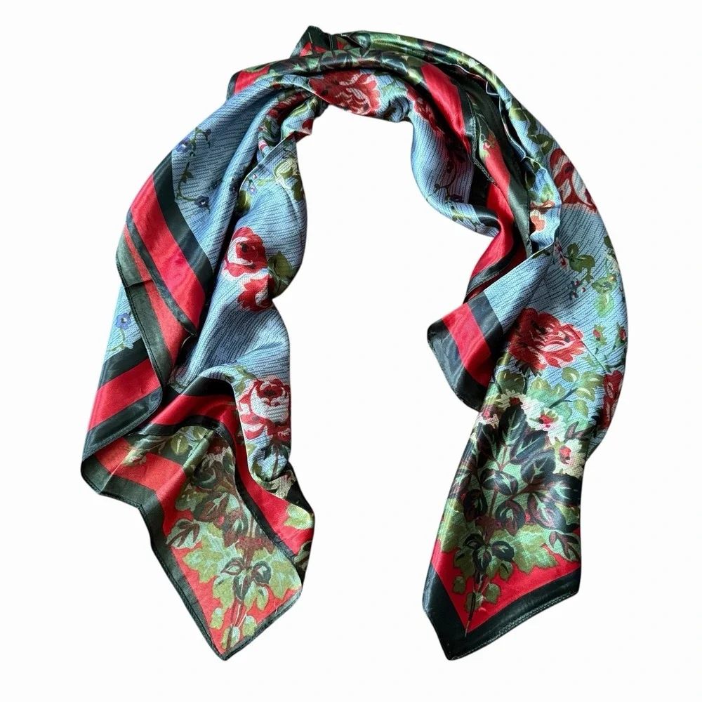 M.O.S.I Floral Satin‎ Scarf 34